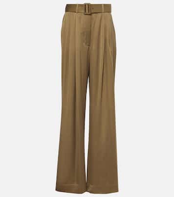 Pantaloni a gamba larga Tuck in seta | Zimmermann