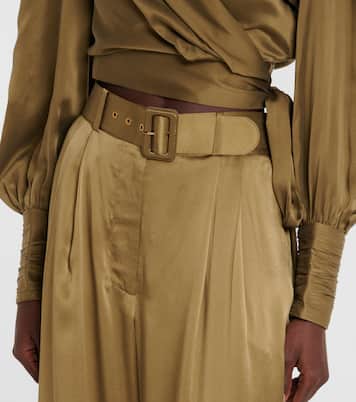 Pantaloni a gamba larga Tuck in seta | Zimmermann