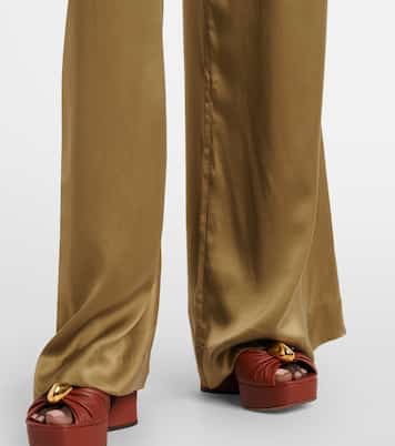 Pantaloni a gamba larga Tuck in seta | Zimmermann