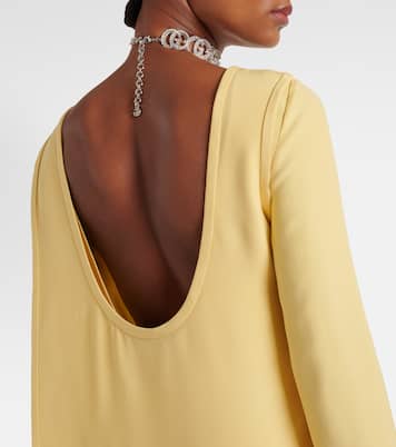 Abito midi Double G in cady | Gucci