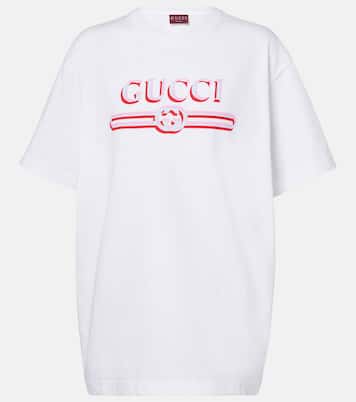 T-shirt in jersey di cotone con logo | Gucci