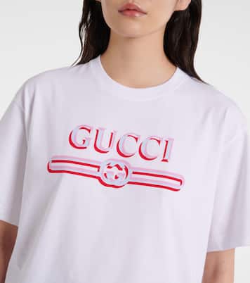 T-shirt in jersey di cotone con logo | Gucci