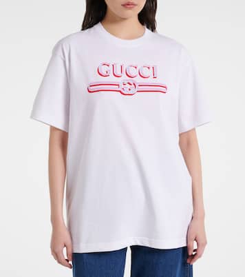 T-shirt in jersey di cotone con logo | Gucci