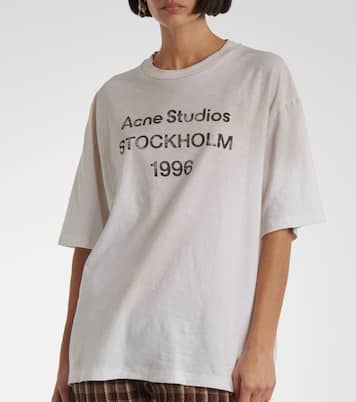 T-shirt in cotone e canapa con logo | Acne Studios