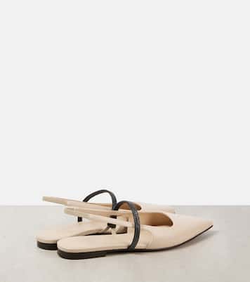 Pumps slingback Pointy in pelle | Brunello Cucinelli