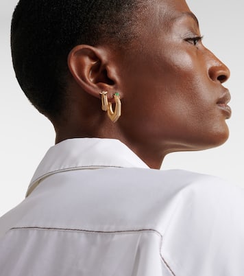 Boucle d'oreille unique Baba Large en or 18 ct, diamants et émeraude | Marie Lichtenberg