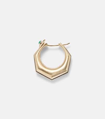 Boucle d'oreille unique Baba Large en or 18 ct, diamants et émeraude | Marie Lichtenberg