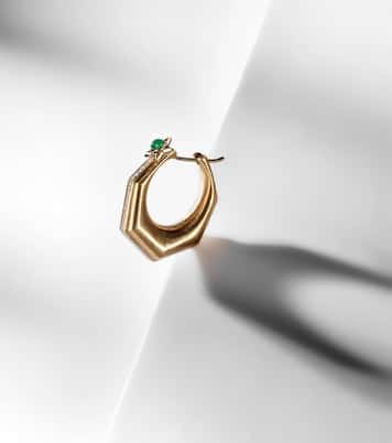 Boucle d'oreille unique Baba Large en or 18 ct, diamants et émeraude | Marie Lichtenberg