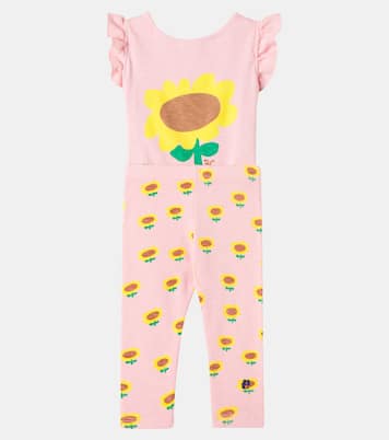 Baby Sunflower cotton-blend bodysuit and leggings set | Bobo Choses