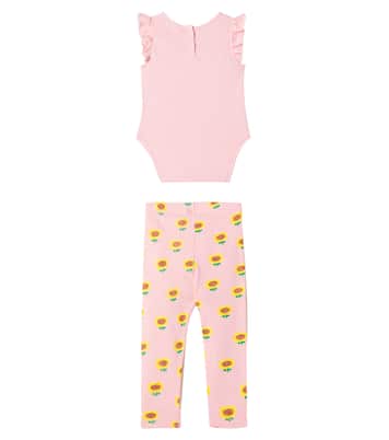 Baby Sunflower cotton-blend bodysuit and leggings set | Bobo Choses