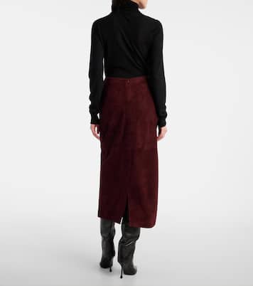 Gonna midi Selly in suede | Nour Hammour