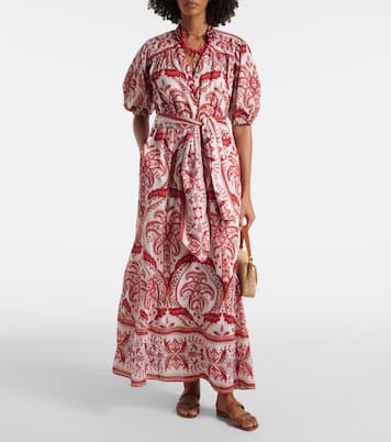 Abito lungo Tropical Cameo in cotone con stampa paisley  | Farm Rio