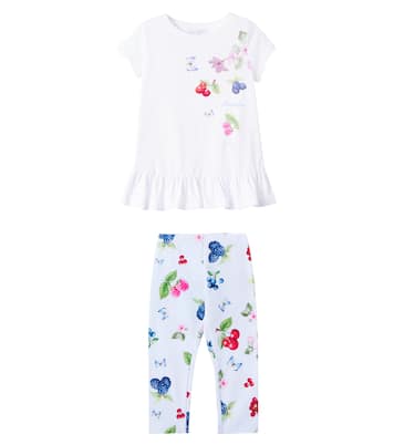 T-shirt e leggings in cotone con stampa | Monnalisa
