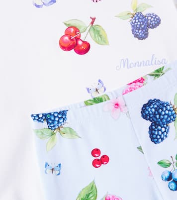 T-shirt e leggings in cotone con stampa | Monnalisa