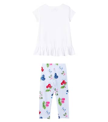 T-shirt e leggings in cotone con stampa | Monnalisa
