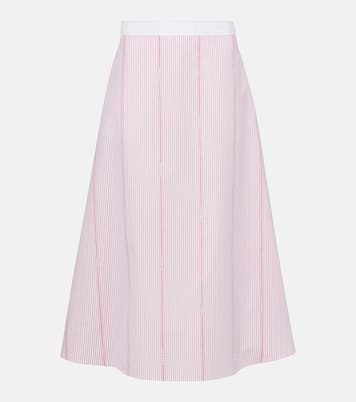 Jupe midi rayée en coton | Gucci