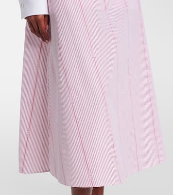 Jupe midi rayée en coton | Gucci
