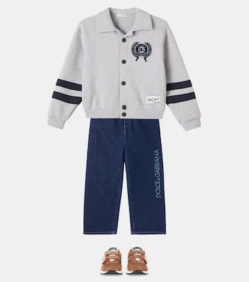 DG 코튼 플리스 바시티 재킷 | Dolce&Gabbana Kids