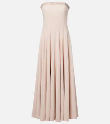 Aldina crystal-embellished crêpe midi dress | Costarellos