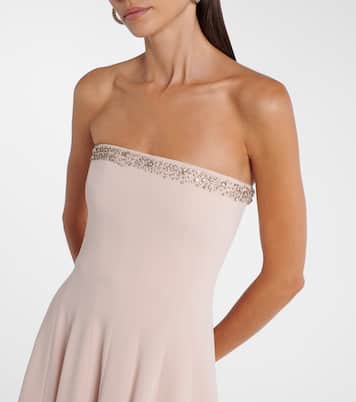 Aldina crystal-embellished crêpe midi dress | Costarellos