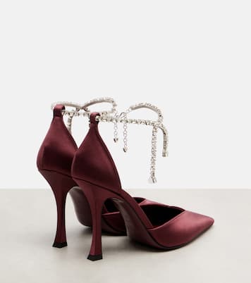 Stevie 100 embellished satin pumps | Jimmy Choo