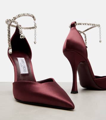 Stevie 100 embellished satin pumps | Jimmy Choo