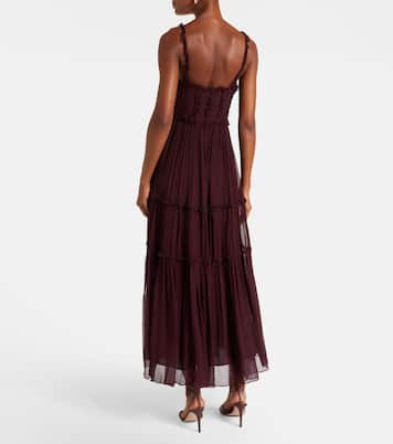 Talitha ruffled silk chiffon midi dress | Ulla Johnson