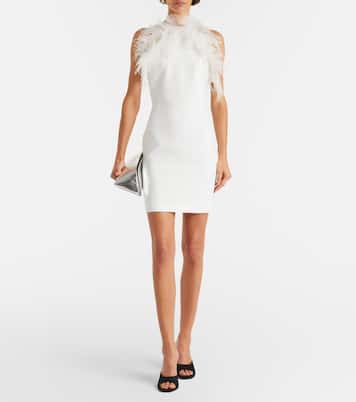 Feather-trimmed cady minidress | The Attico