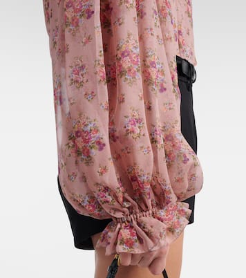 Floral tie-neck silk blouse | Dolce&Gabbana