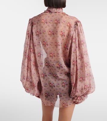 Floral tie-neck silk blouse | Dolce&Gabbana