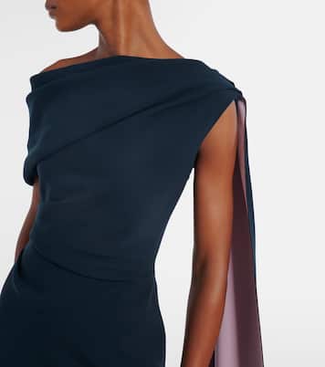 Maite caped off-shoulder midi dress | Roksanda