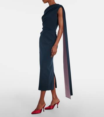 Maite caped off-shoulder midi dress | Roksanda