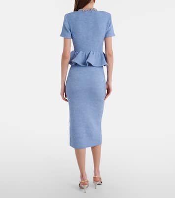 Embellished knitted midi dress | Self-Portrait