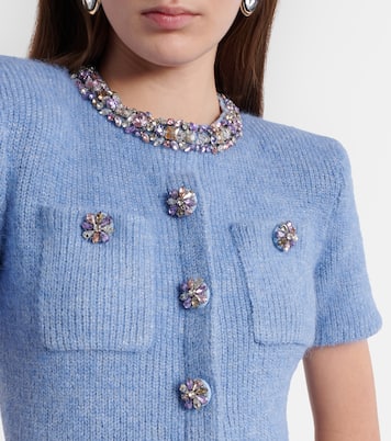 Embellished knitted midi dress | Self-Portrait