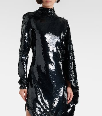 Vestido corto drapeado con lentejuelas | Stella McCartney