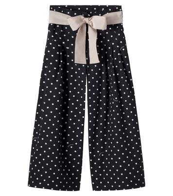 Polka-dot cotton poplin pants | Monnalisa