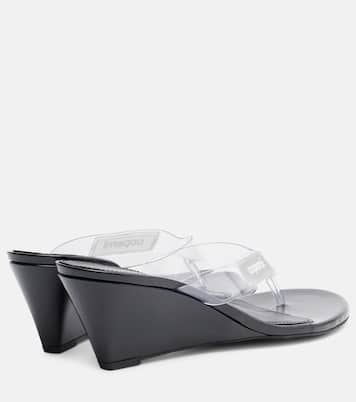 Logo PVC wedge thong sandals | Coperni