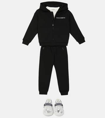 Logo cotton-jersey hoodie | Dolce&Gabbana Kids