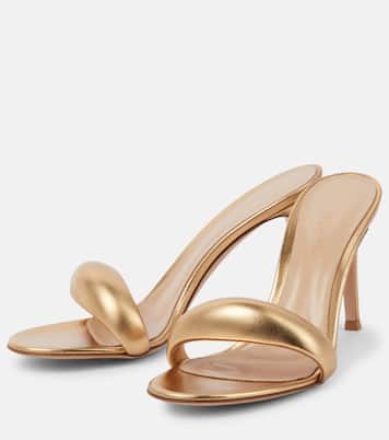 Bijoux 85 metallic leather mules | Gianvito Rossi