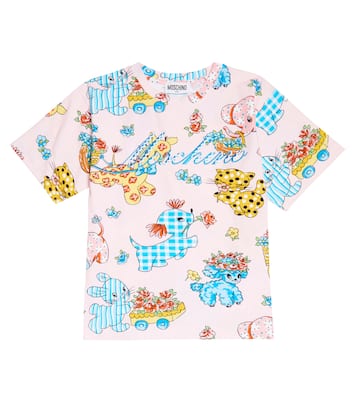 T-shirt in misto cotone con stampa | Moschino Kids