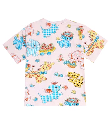 T-shirt in misto cotone con stampa | Moschino Kids