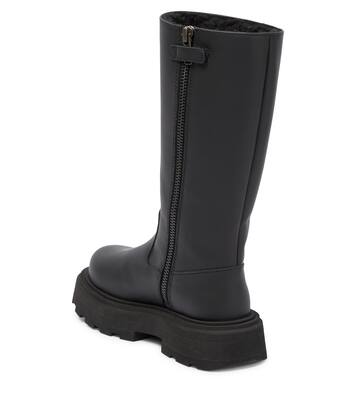 Stivali in pelle con platform | Dolce&Gabbana Kids