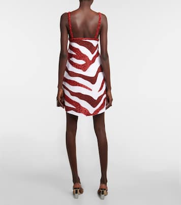 Zebra-print tinsel minidress | JW Anderson