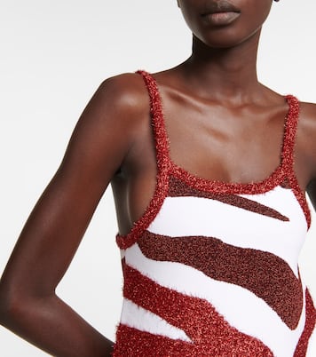 Zebra-print tinsel minidress | JW Anderson