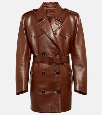 Leather trench coat | Prada