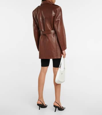 Leather trench coat | Prada