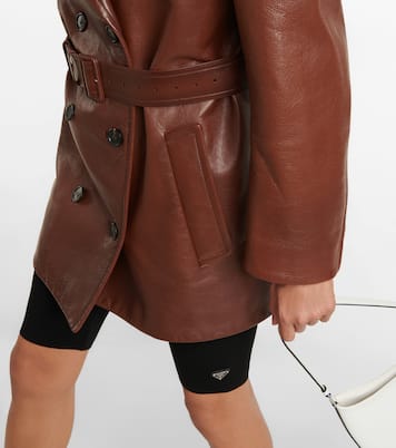 Leather trench coat | Prada