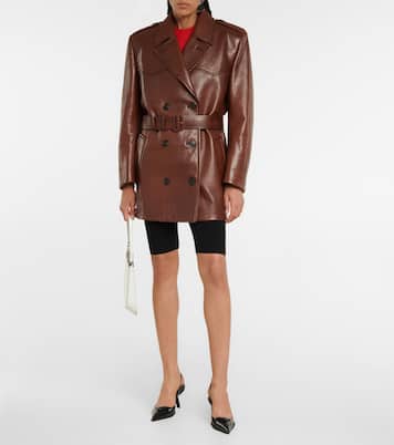 Leather trench coat | Prada