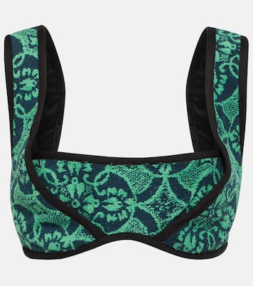 Brassière imprimée en coton | Marine Serre