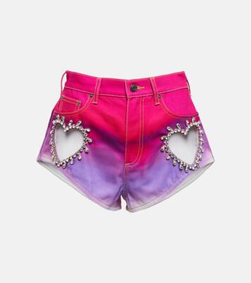 Shorts in denim con cristalli | Area